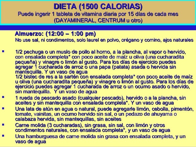 Dietas para bajar de peso de 1500 calorias Dietas para bajar de peso de 1500 calorias